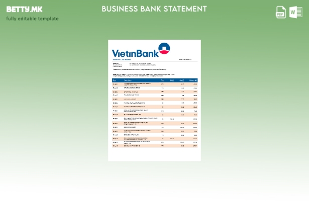 модерен стил Извод на цврста сметка на Виетин банка Шаблон Word и PDF